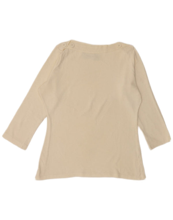 Zara Dame Top 3/4 ærmer UK 14 Stor hvid bomuld