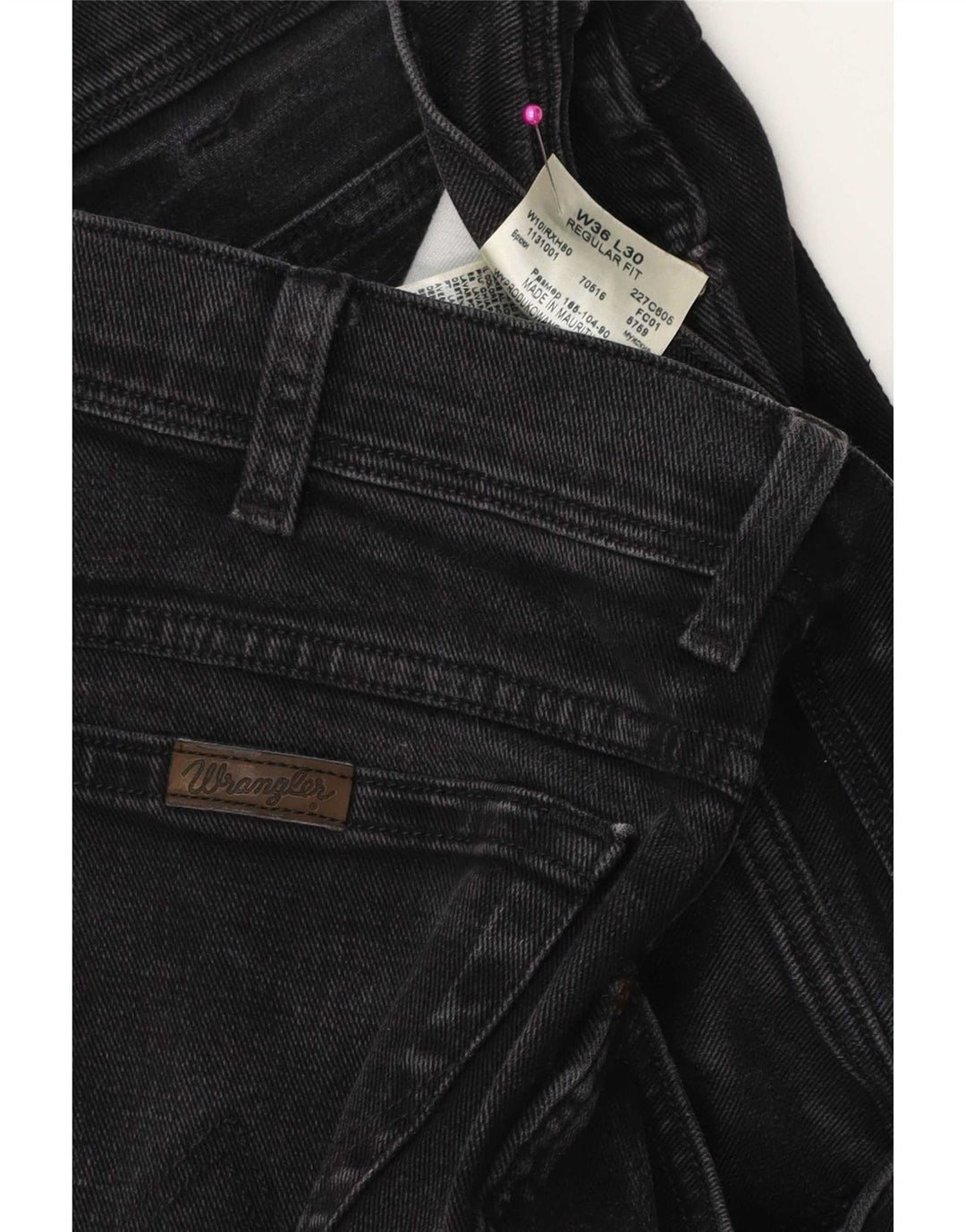 Wrangler Straight Jeans til mænd W36 L30 sort bomuld
