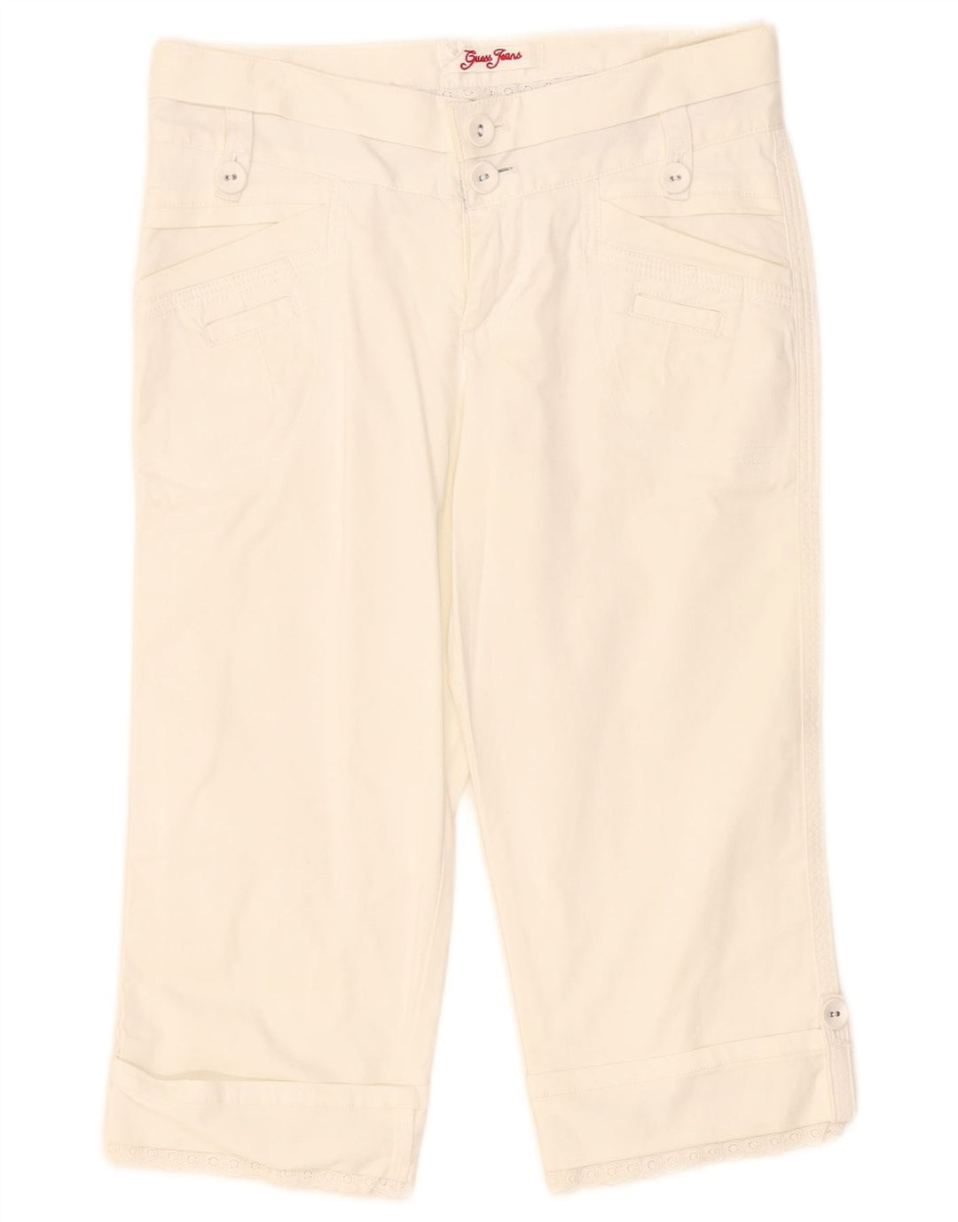 Guess Dame Capri Bukser W24 L18 Hvid Bomuld