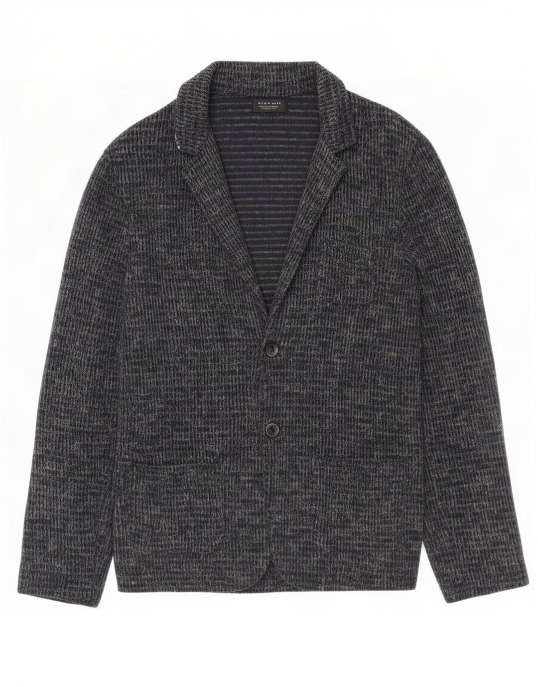 Zara Herre Cardigan Sweater Stor Navyblå Flecked Bomuld