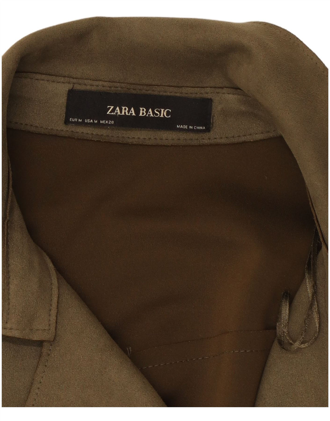 ZARA Trench Coat i ruskind til kvinder UK 14 Medium Khaki