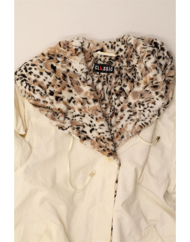 CLASSIC Womens Overcoat UK 14 Large  White Polyacrylic Vintage CLASSIC and Second-Hand CLASSIC from Messina Hembry 