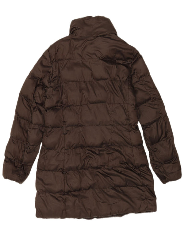 Massimo Dutti Dame Polstret Frakke UK 14 Medium Brun Polyester