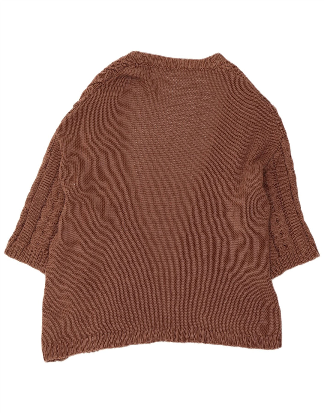 Marks & Spencer dame cardigantrøje med 3/4 ærmer UK 14 medium brun