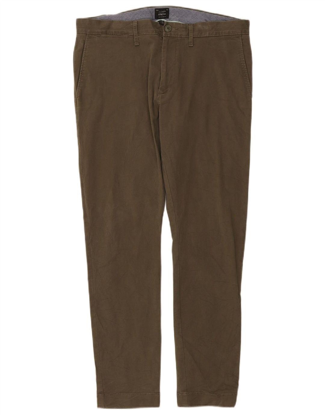 J. CREW Slim Chino-bukser til mænd W33 L30 Khaki Bomuld