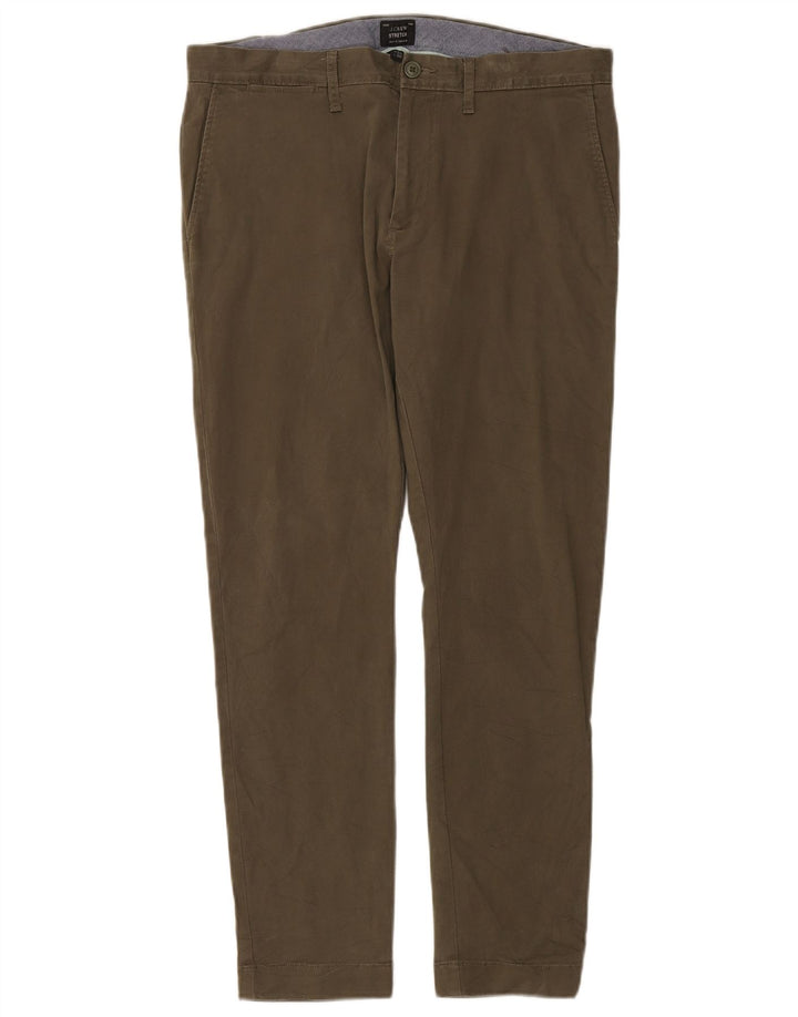 J. CREW Slim Chino-bukser til mænd W33 L30 Khaki Bomuld