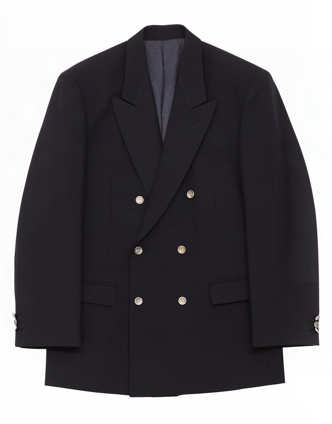 Roberto Capucci Herre Double Breasted Blazer Jacket IT 54 2XL Navy Blue