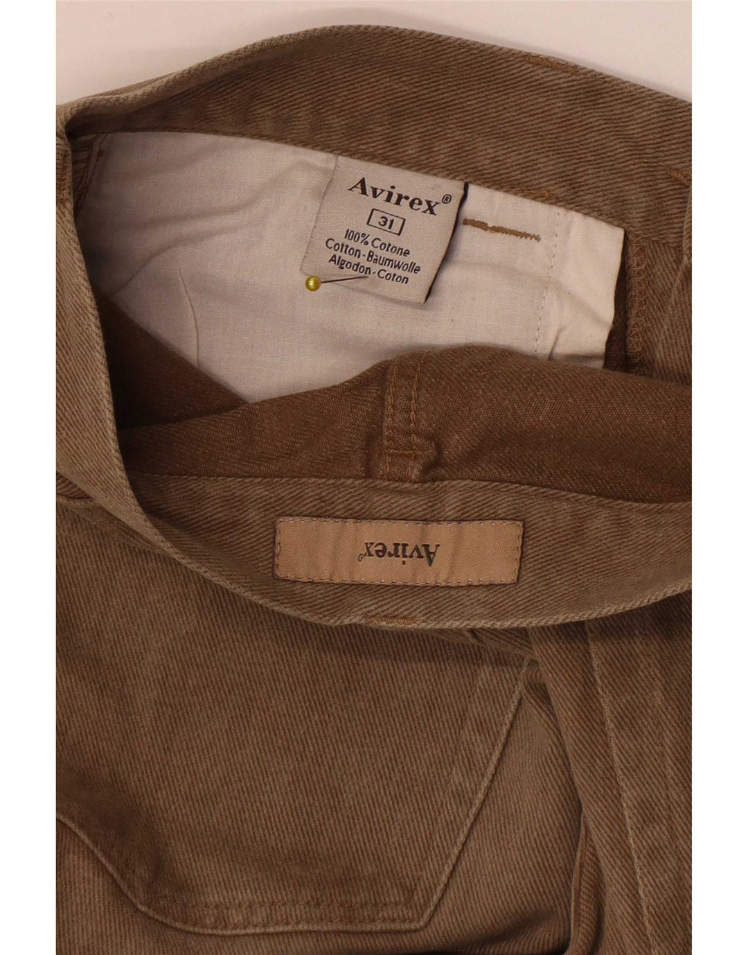 Avirex Straight Jeans til mænd W31 L32 Beige Bomuld