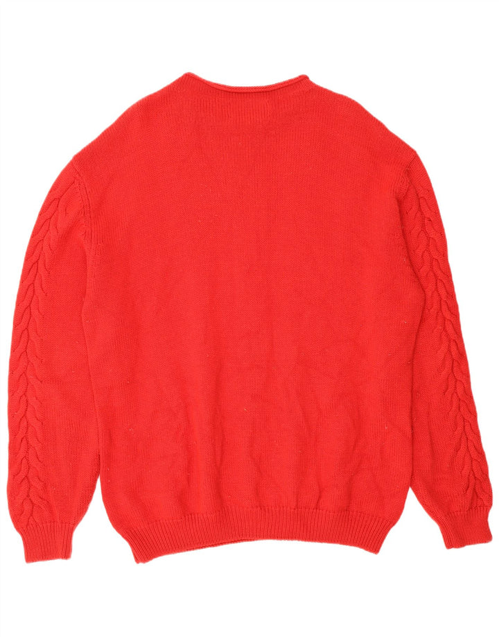 Les Copains Herre Turtle Neck Jumper Sweater IT 52 Large Red Virgin Wool