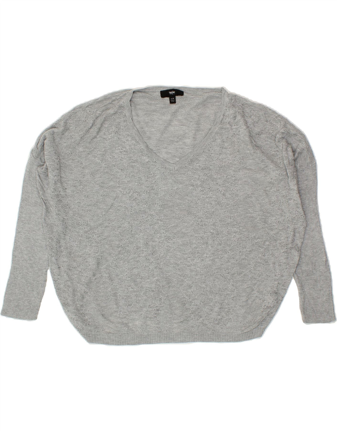MOSSIMO Womens Oversized V-Neck Jumper Sweater UK 18 XL Grey Vintage Mossimo and Second-Hand Mossimo from Messina Hembry 