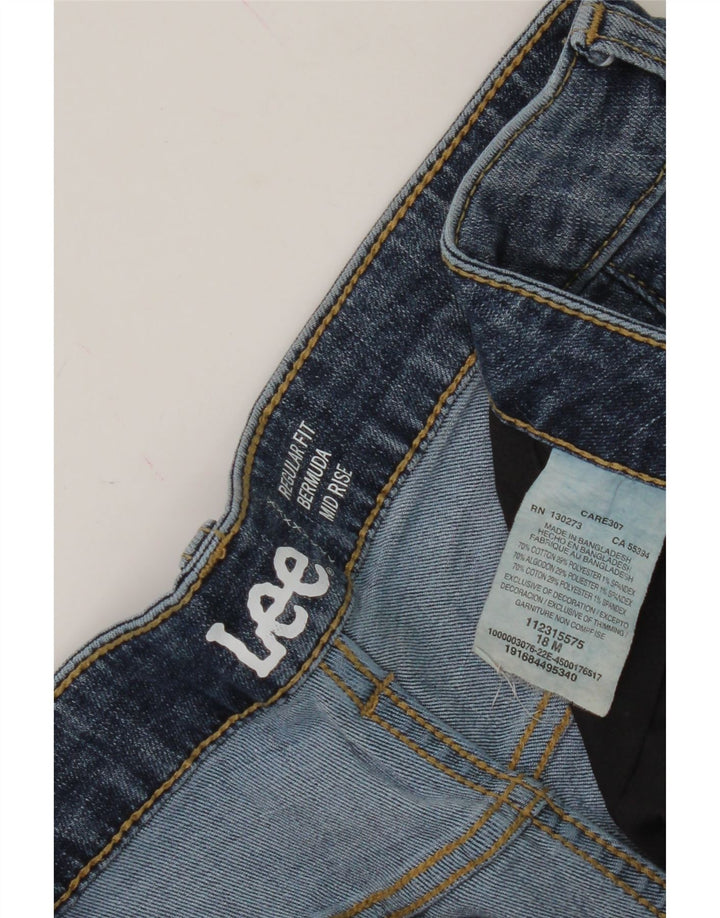 LEE Womens Bermuda Regular Fit Denim Shorts US 18 2XL W40 Navy Blue Vintage Lee and Second-Hand Lee from Messina Hembry 