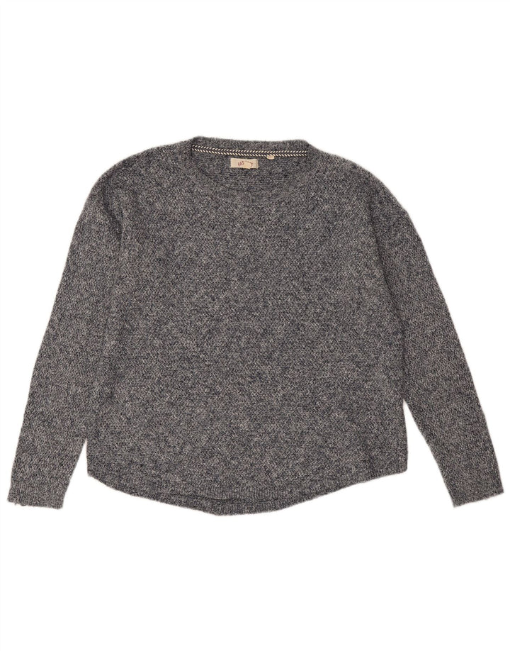 Fat Face Dame Jumper Sweater UK 12 Medium Grey Bomuld