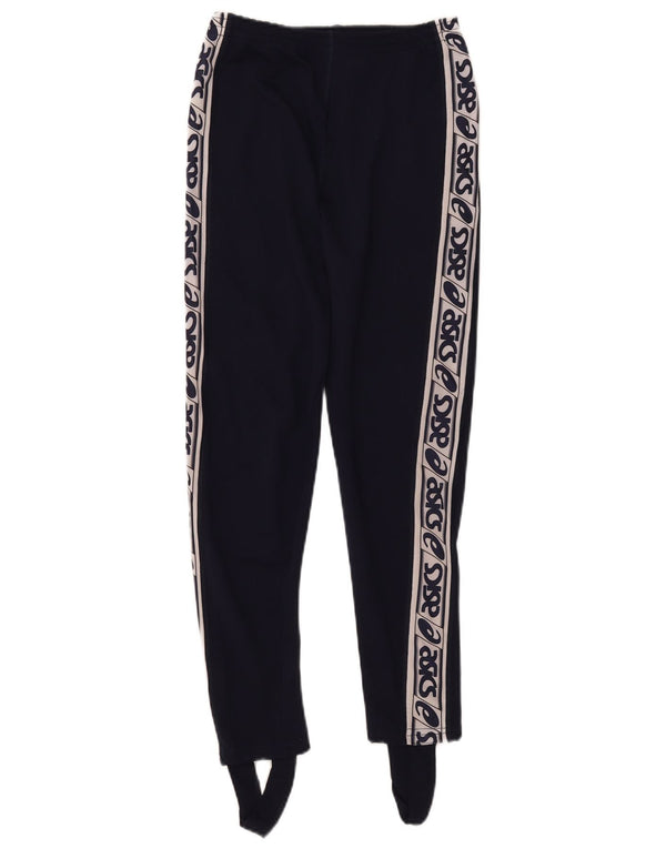 Asics Dame Grafisk Stigbøjle Leggings UK 14 Large Navy Blue Colourblock
