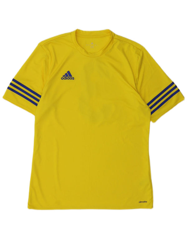 Adidas Herre Climalite Grafisk T-Shirt Top Medium Gul Polyester