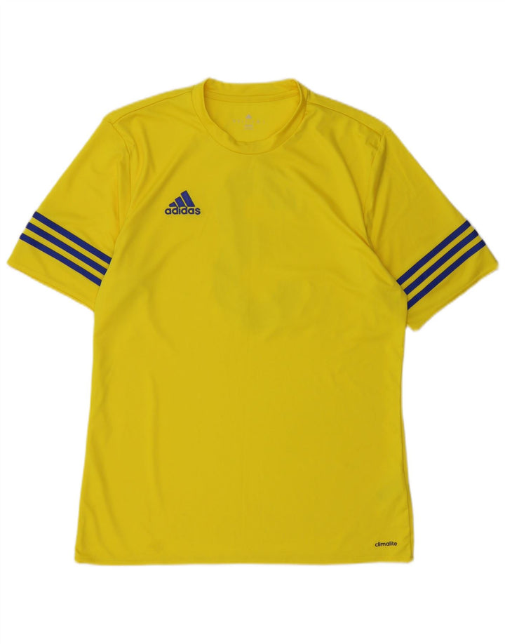 Adidas Herre Climalite Grafisk T-Shirt Top Medium Gul Polyester