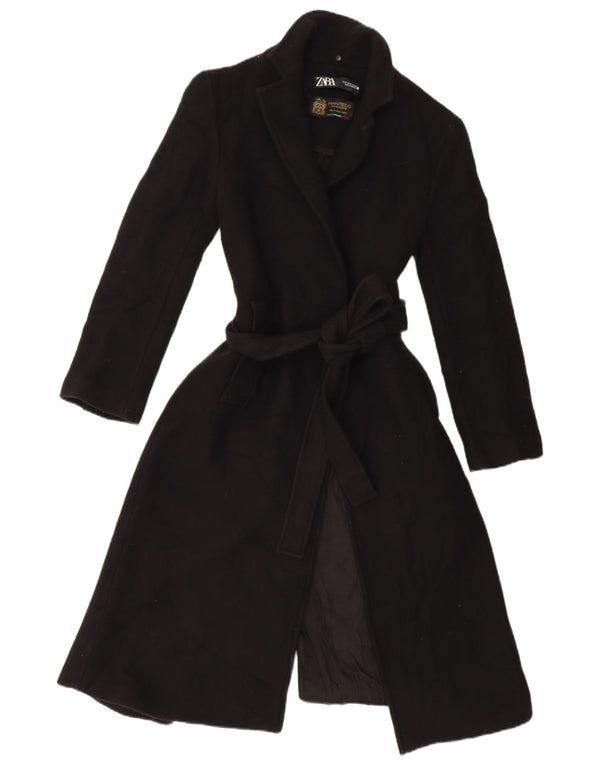 Zara Womens Open Overcoat UK 14 Medium Black