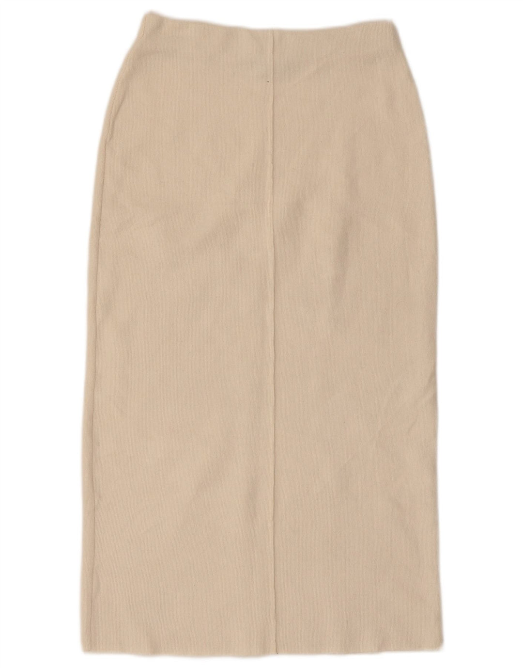 Zara Dame Strik Midi Nederdel Small W26 Off White