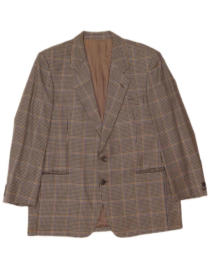 Luigi Botto Herre 2-knaps blazerjakke UK 42 XL Brown Houndstooth