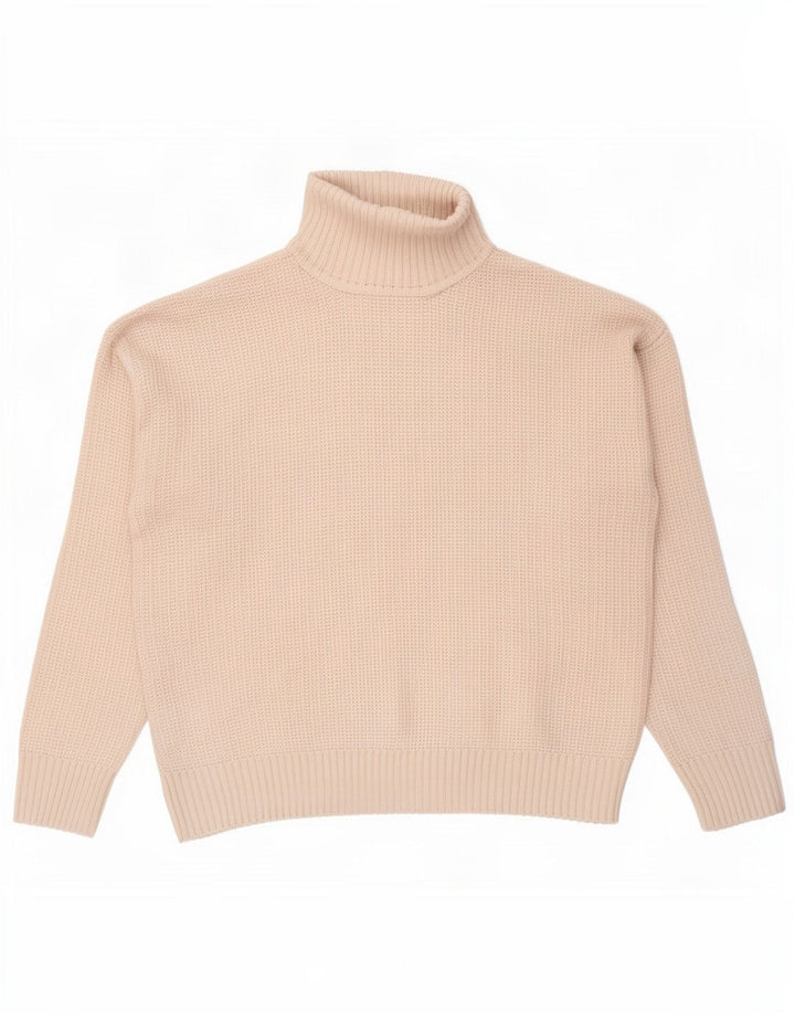 Marks & Spencer Dame Roll Neck Jumper Sweater UK 16 Large Beige Polyester