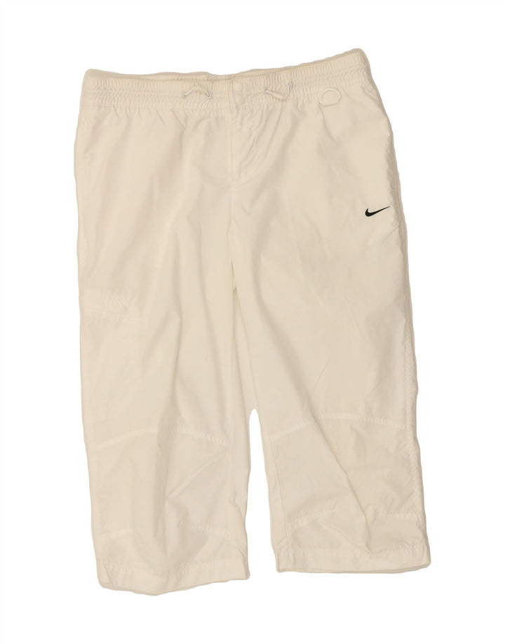 NIKE Womens Bermuda Shorts UK 10/12 Medium W32 White Vintage Nike and Second-Hand Nike from Messina Hembry 