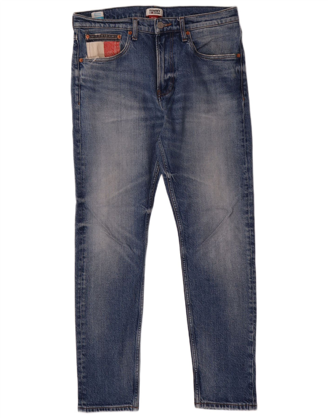 Tommy Hilfiger Herre Moderne Tapered Jeans W30 L30 Blå Bomuld