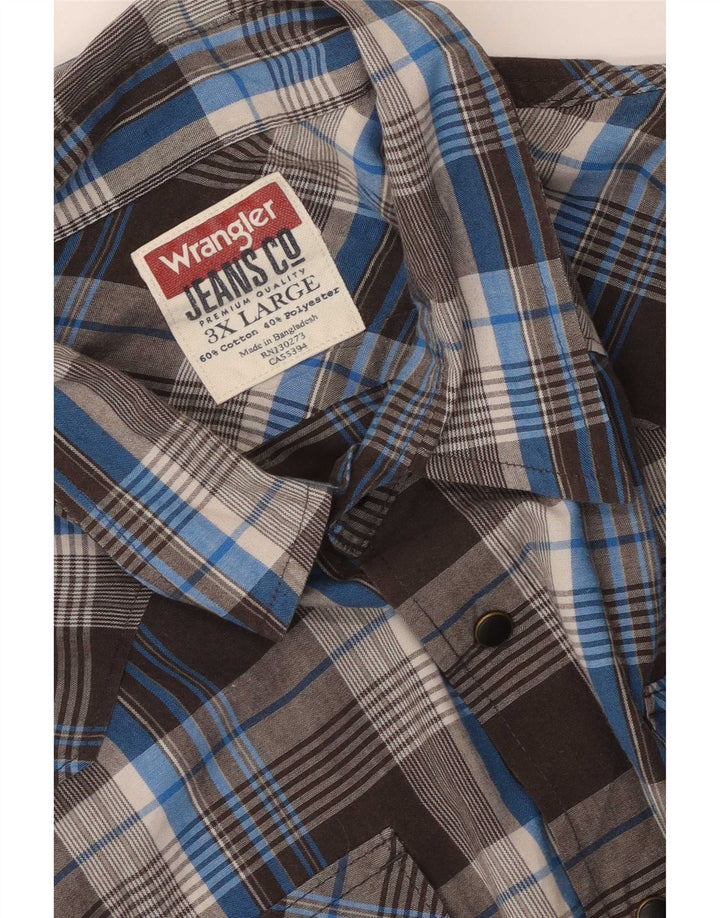 Wrangler Mens Shirt 3XL Brown Check Cotton