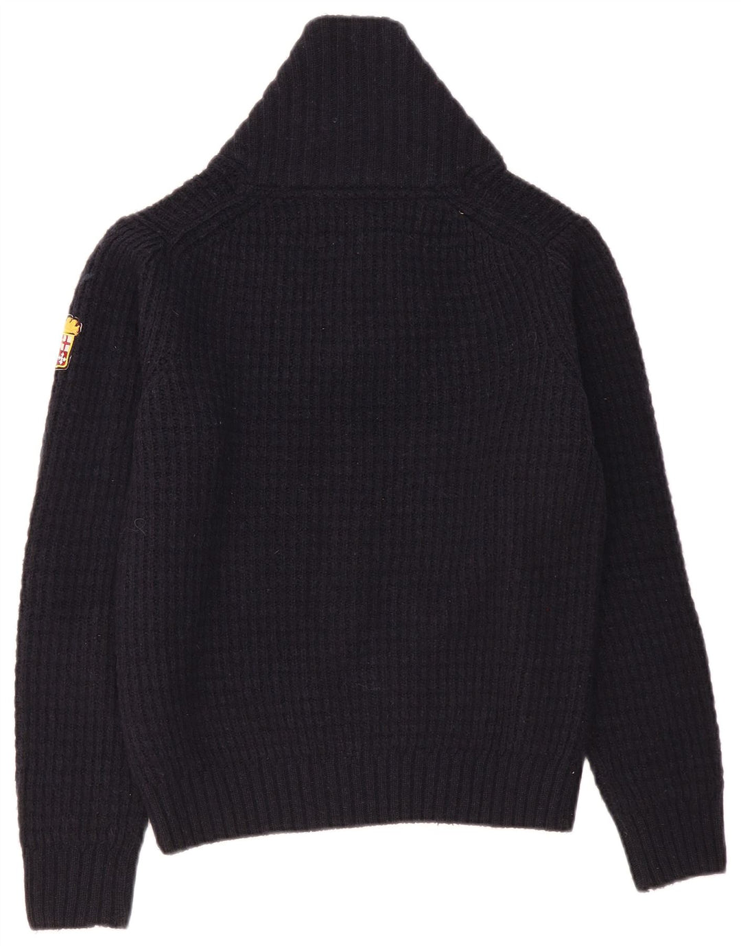 MARINA MILITARE Dame Shawl Neck Jumper Sweater UK 10 Small Navy Blue