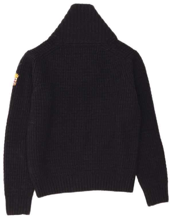 MARINA MILITARE Dame Shawl Neck Jumper Sweater UK 10 Small Navy Blue