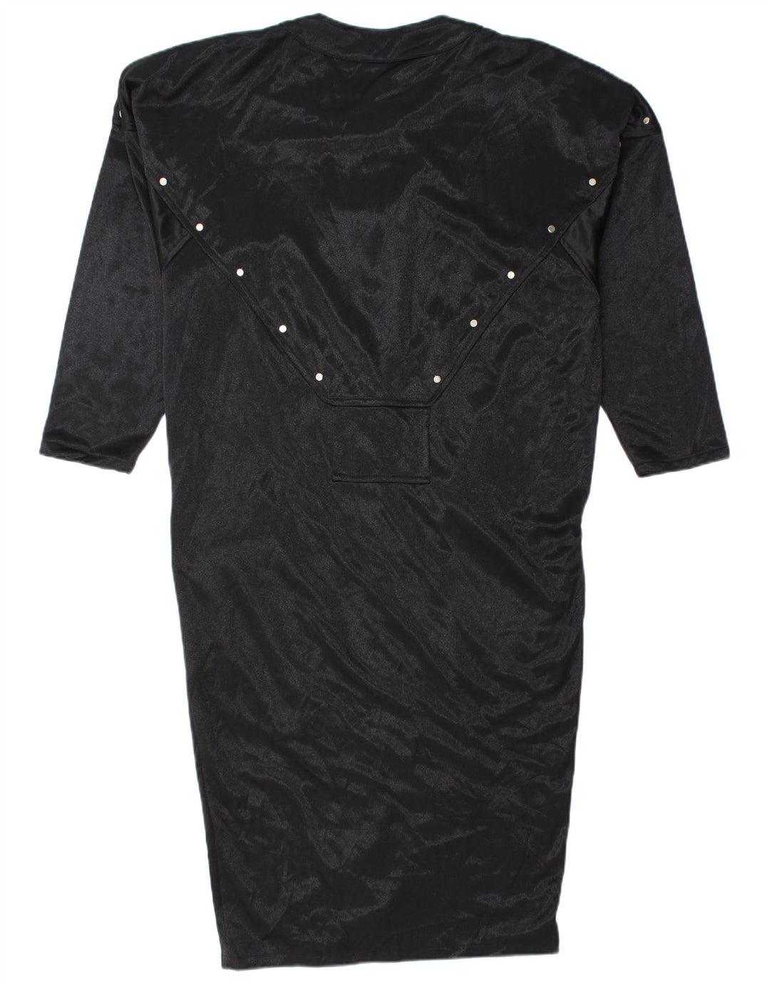 Vintage Dame Langærmet Skift Kjole UK 14 Stor Sort Viscose