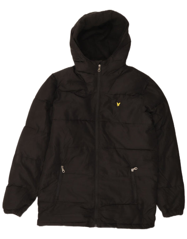 LYLE & SCOTT drenge hætte polstret frakke 15-16 år sort polyester