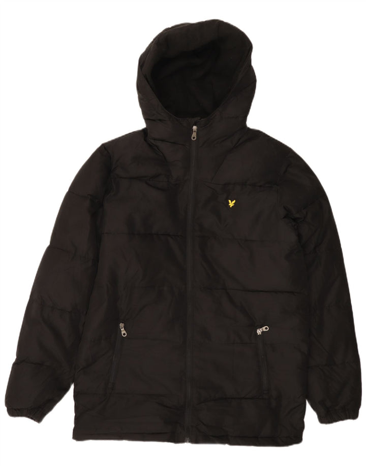LYLE & SCOTT drenge hætte polstret frakke 15-16 år sort polyester