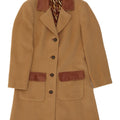 Vintage overfrakke til kvinder UK 8 Small Beige Colourblock