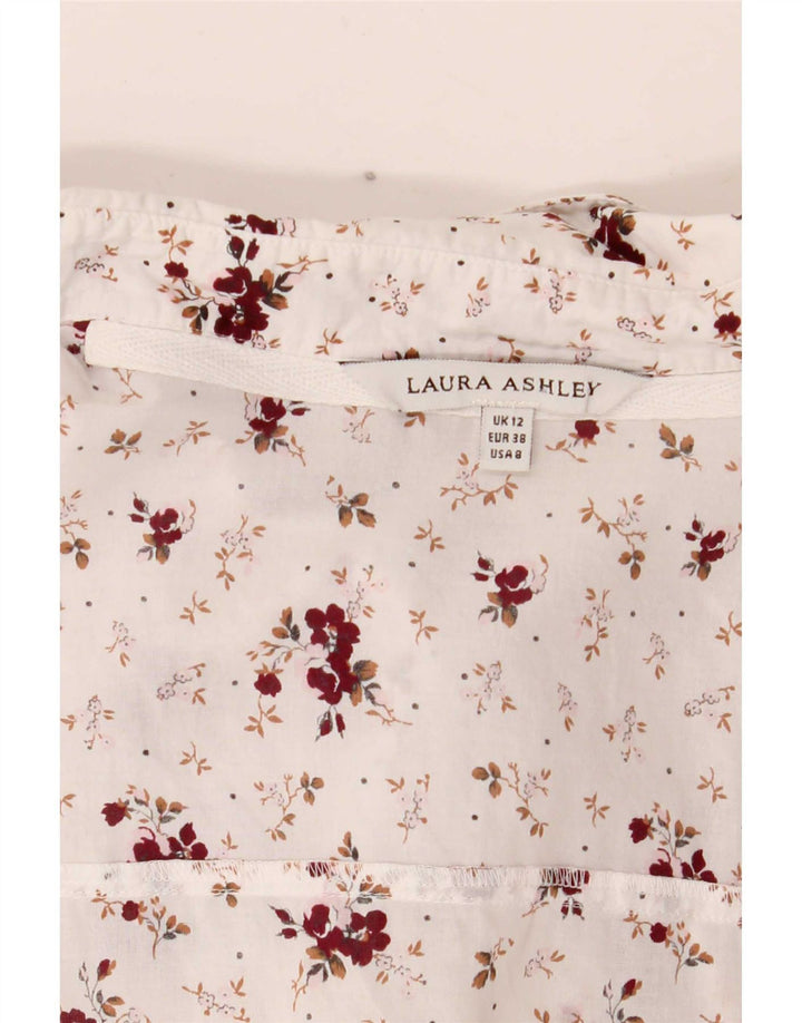 Laura Ashley Dameskjorte UK 12 Medium White Floral