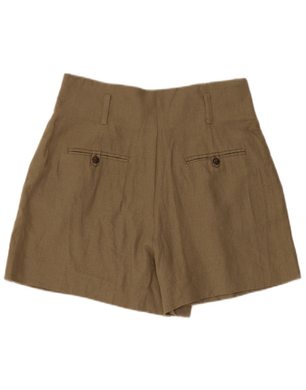 Zara kvinders højtaljede chinoshorts W28 Medium Khaki Linned