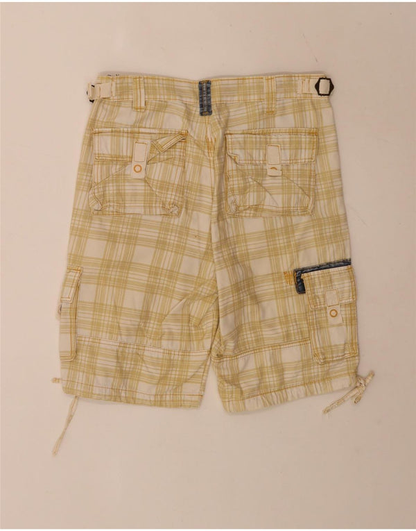Vintage Herre Regular Cargo Shorts IT 48 Medium W34 Beige Plaid