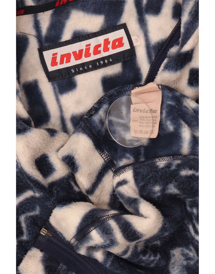 Invicta Herre Fleece Gilet UK 38 Medium Navy Blue Geometrisk Polyester