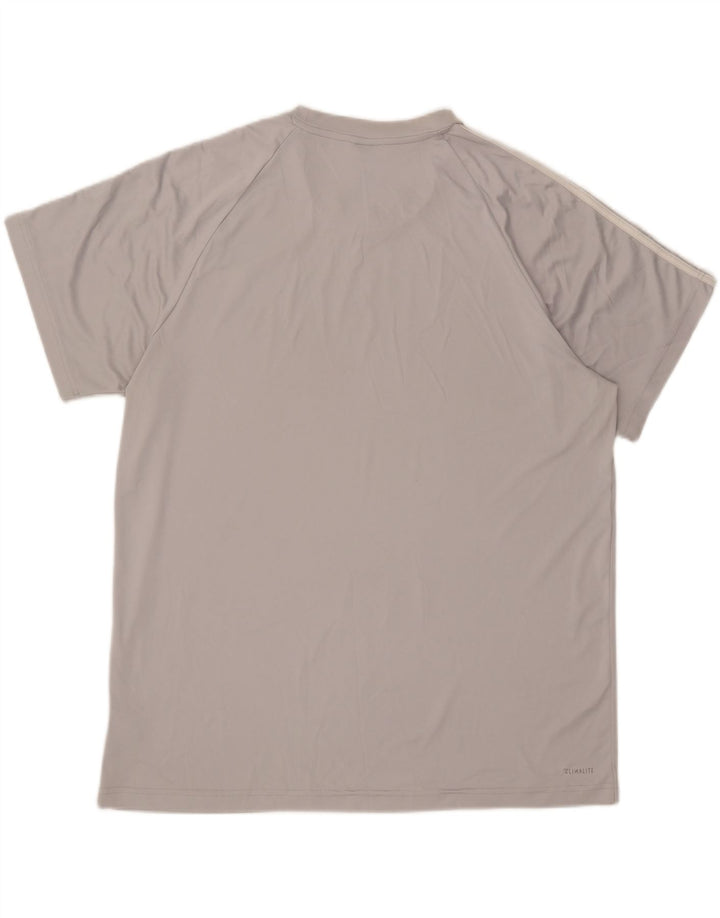 ADIDAS Mens Climalite T-Shirt Top XL Grey Polyester Vintage Adidas and Second-Hand Adidas from Messina Hembry 