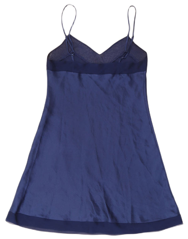St. Bernard Dame Slip Dress UK 10 Small Navy Blue Polyester