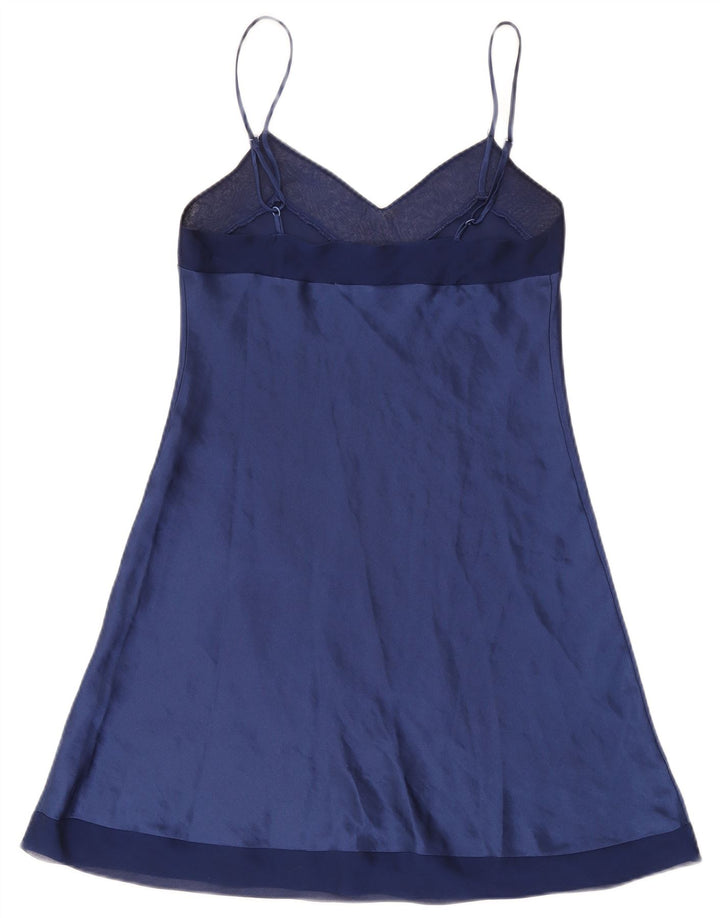 St. Bernard Dame Slip Dress UK 10 Small Navy Blue Polyester