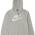 NIKE Womens Oversized Graphic Hoodie Jumper UK 10 Small Grey Flecked