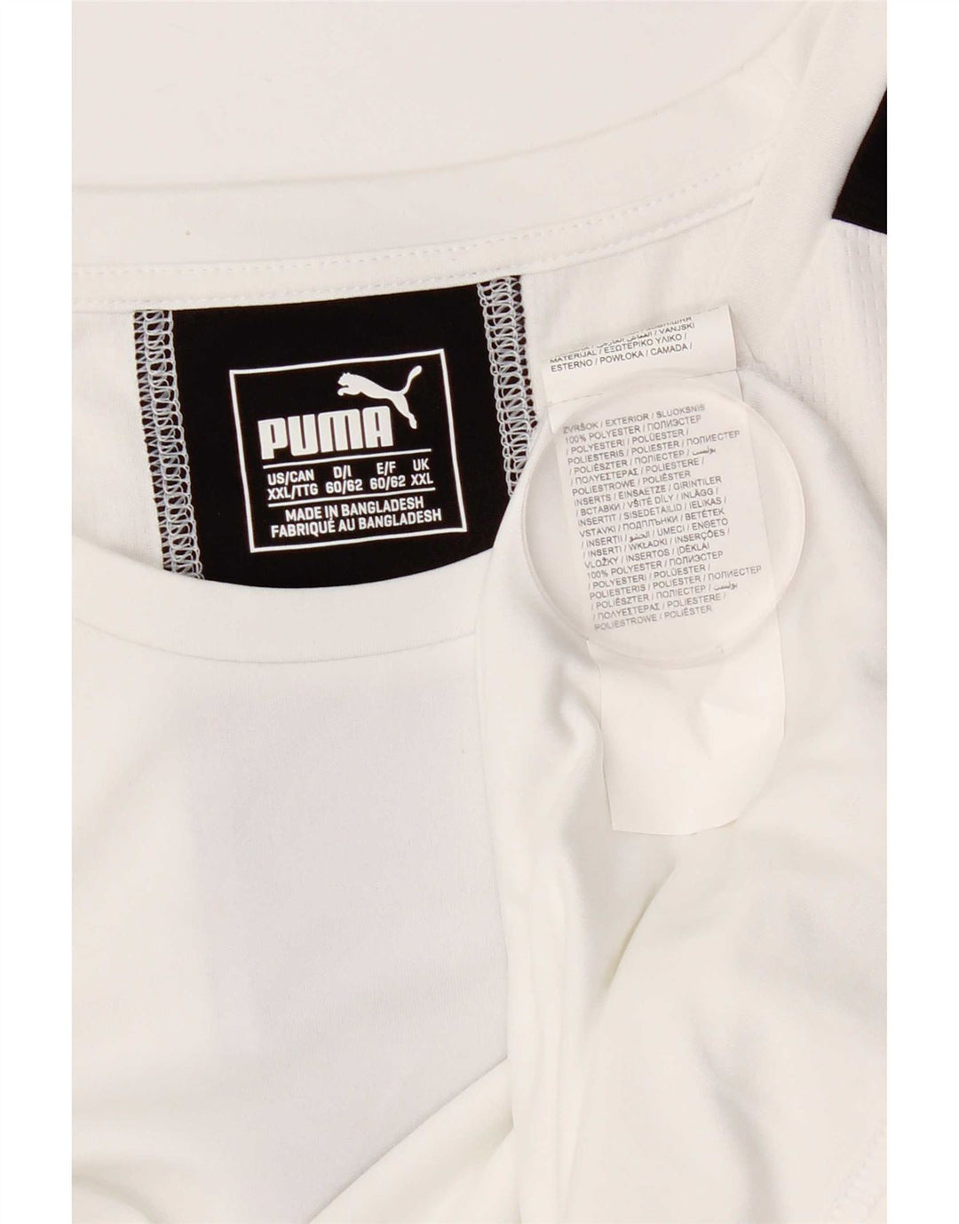 PUMA Herre T-Shirt Top 2XL Hvid Colourblock Polyester