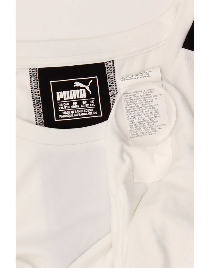 PUMA Herre T-Shirt Top 2XL Hvid Colourblock Polyester