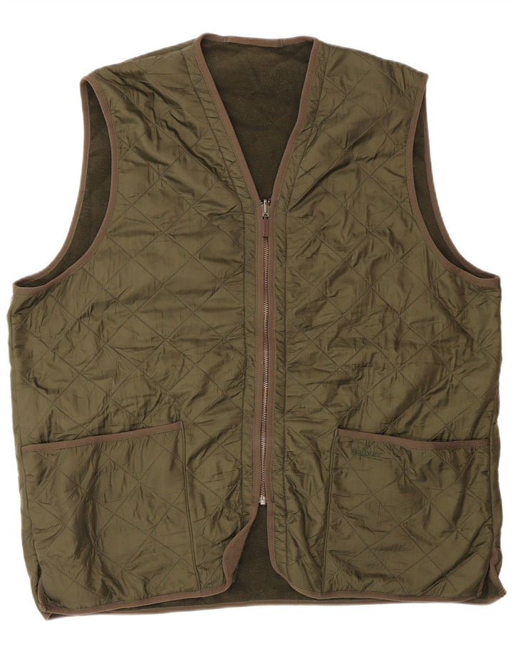 BARBOUR Herre Quiltet Gilet UK 42 XL Grøn polyamid