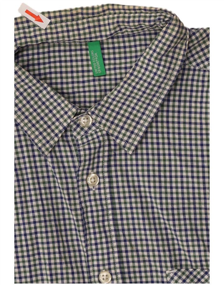 Benetton Kortærmet Herreskjorte Medium Flerfarvet Gingham