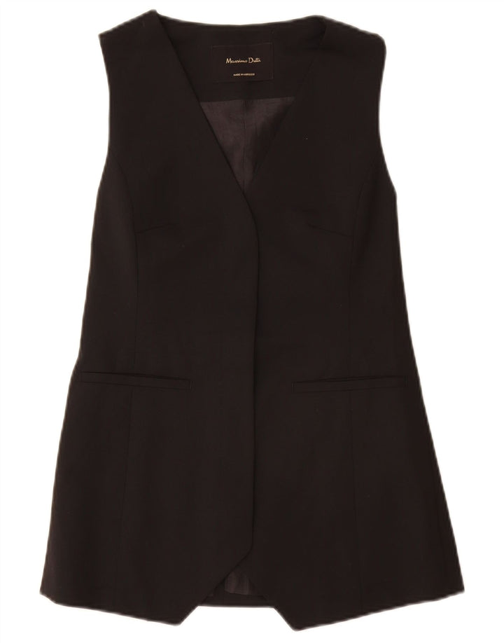 Massimo Dutti Womens Open ærmeløs blazerjakke UK 6 XS Sort Polyester
