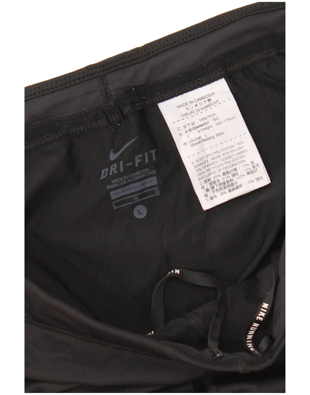 Nike Dame Dri Fit Capri Træningsdragt Bukser UK 16 Large Black Polyester