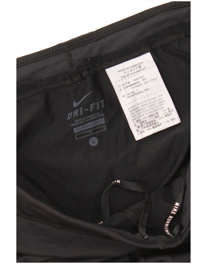 Nike Dame Dri Fit Capri Træningsdragt Bukser UK 16 Large Black Polyester