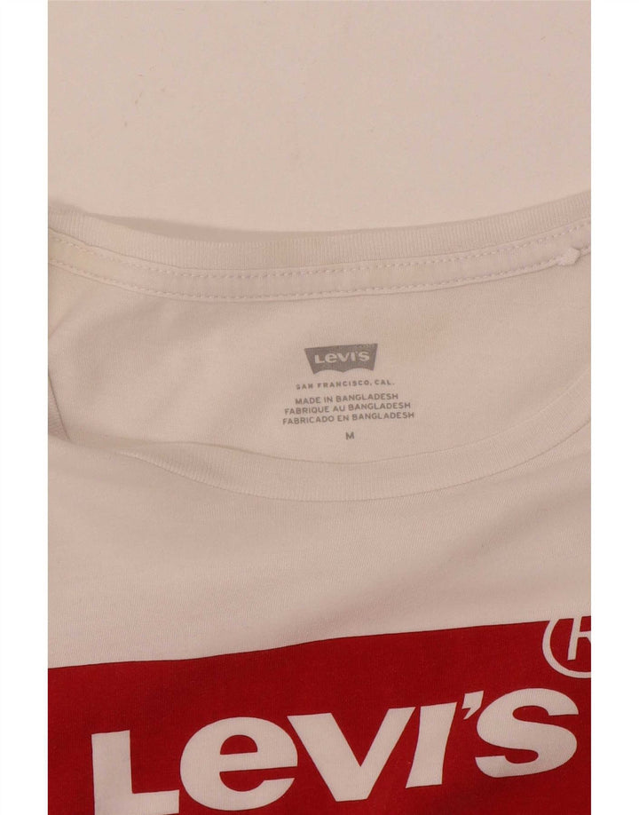 Levi's Grafisk T-shirt top til kvinder UK 12 Medium White