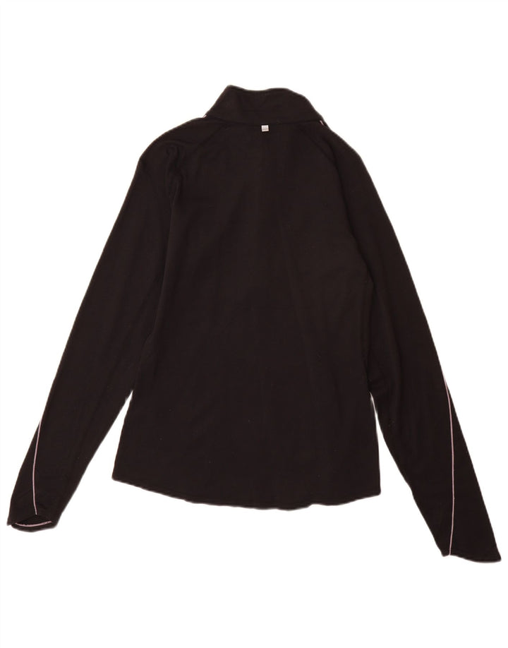 Nike Dame Dri Fit Pullover Træningsdragt Top UK 8/10 Small Black Nylon