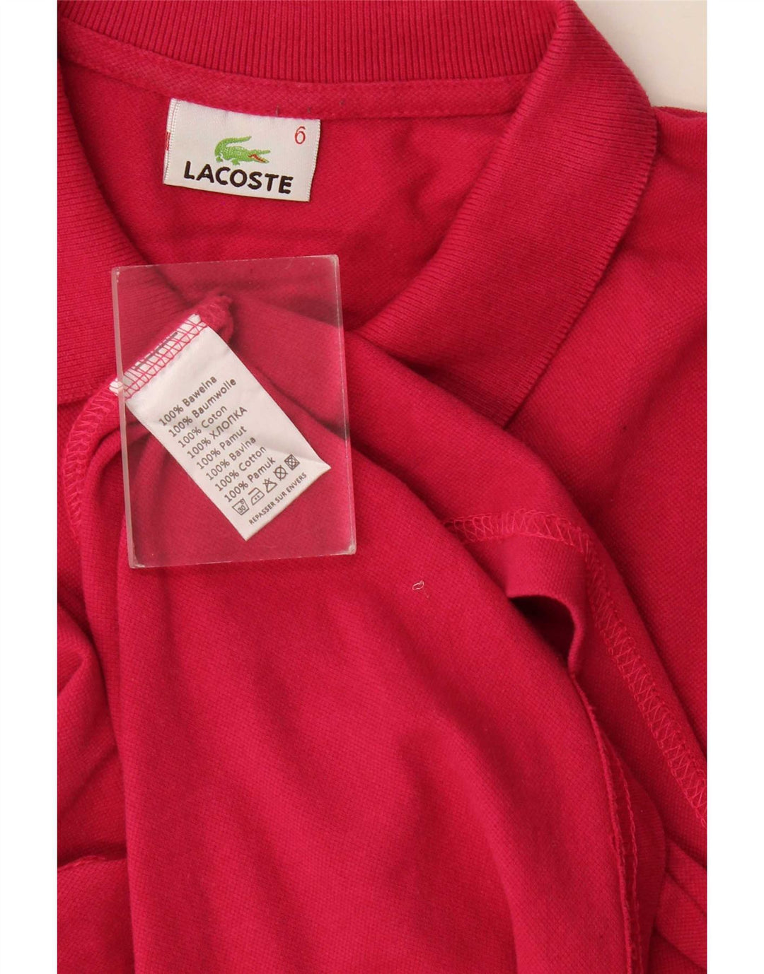 Lacoste Polo skjorte til mænd størrelse 6 XL Pink Bomuld